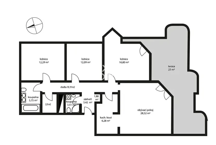 Prodej bytu 4+kk, Praha - Jinonice, U kříže, 104 m2