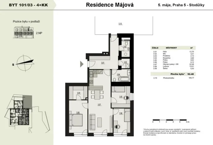 Prodej bytu 4+kk, Praha - Stodůlky, 5. máje, 97 m2