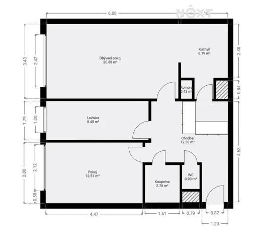 Pronájem bytu 3+1, Praha - Troja, Lublinská, 67 m2