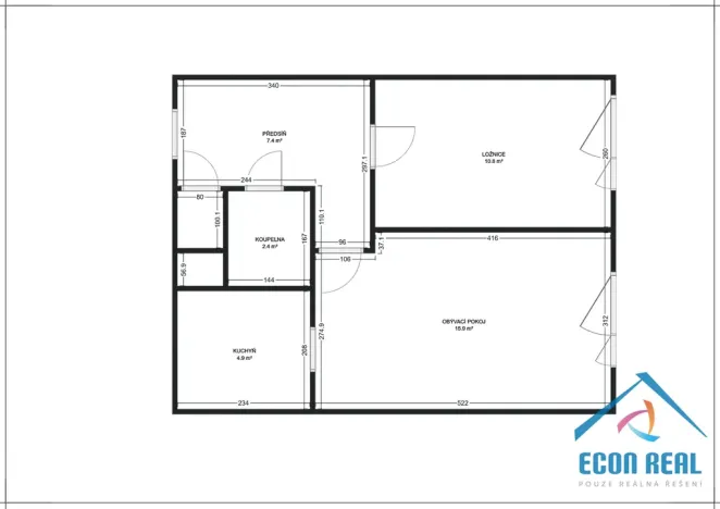 Pronájem bytu 2+kk, Praha - Smíchov, Na pláni, 50 m2