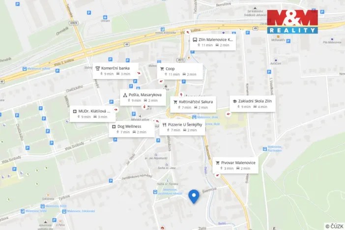 Pronájem bytu 1+kk, Zlín - Malenovice, Jarolímkovo náměstí, 27 m2