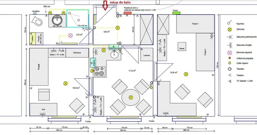 Pronájem bytu 2+1, Praha, Braunerova, 46 m2