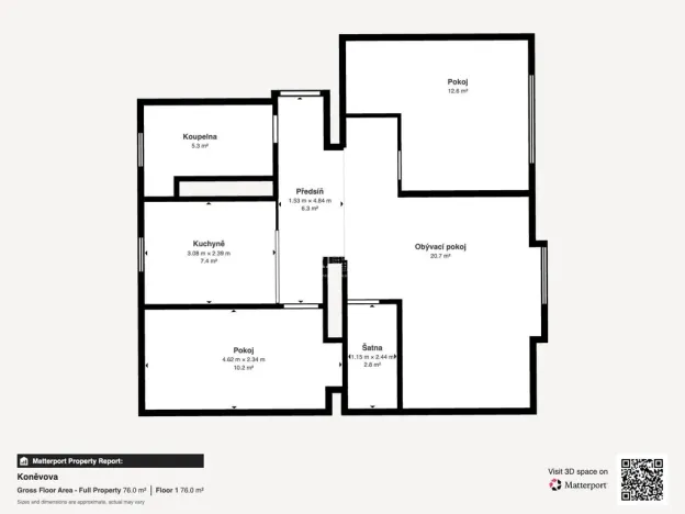 Prodej bytu 3+1, Jirkov, Koněvova, 63 m2
