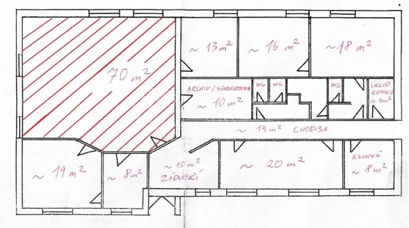 Pronájem kanceláře, Libiš, Školní, 201 m2