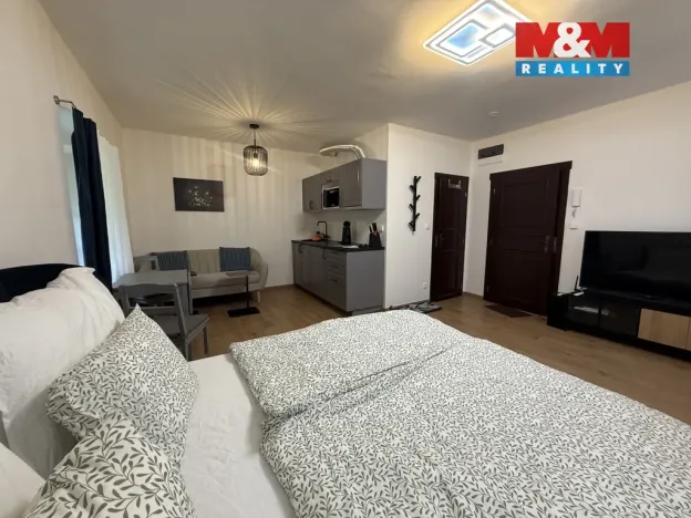 Pronájem bytu 1+kk, Líšnice, Spálený Mlýn, 27 m2