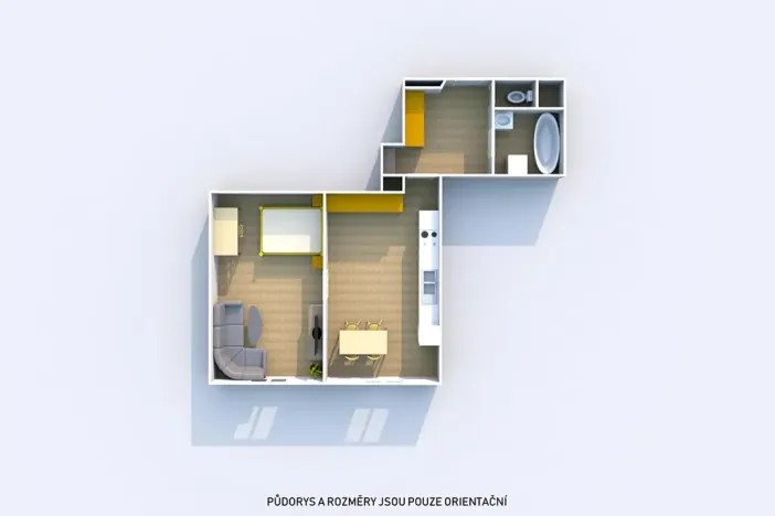 Pronájem bytu 2+kk, Plzeň, Vrchlického, 54 m2
