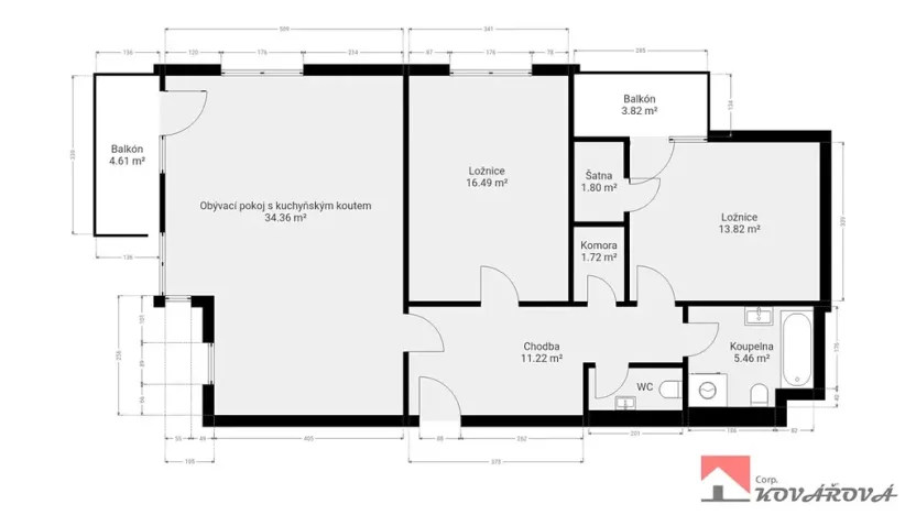Prodej bytu 3+kk, Praha - Modřany, 95 m2