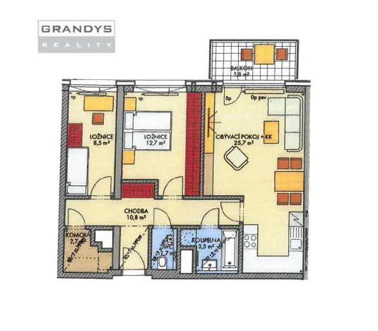 Prodej bytu 3+kk, Praha, Bartůňkova, 71 m2