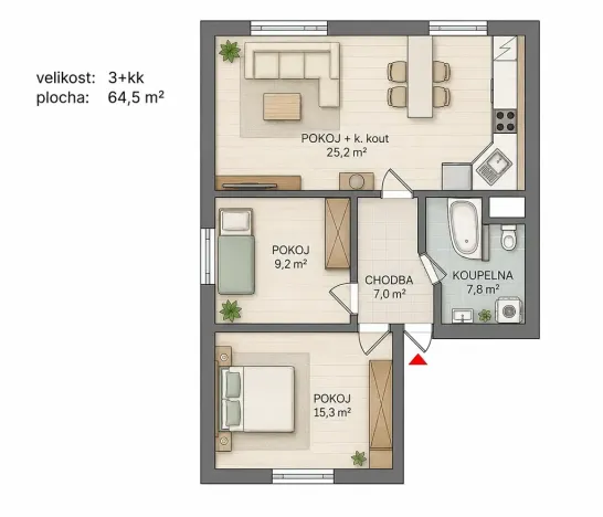 Pronájem bytu 3+kk, Slatiňany, Tyršova, 65 m2