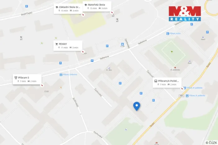 Pronájem bytu 2+1, Příbram - Příbram VIII, Čechovská, 47 m2