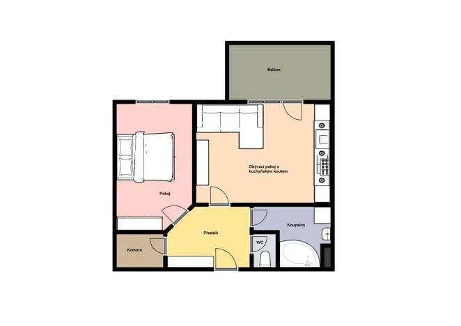 Pronájem bytu 2+kk, Klecany, V Honech, 52 m2