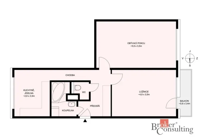 Prodej bytu 2+1, České Budějovice - České Budějovice 3, Lipenská, 60 m2