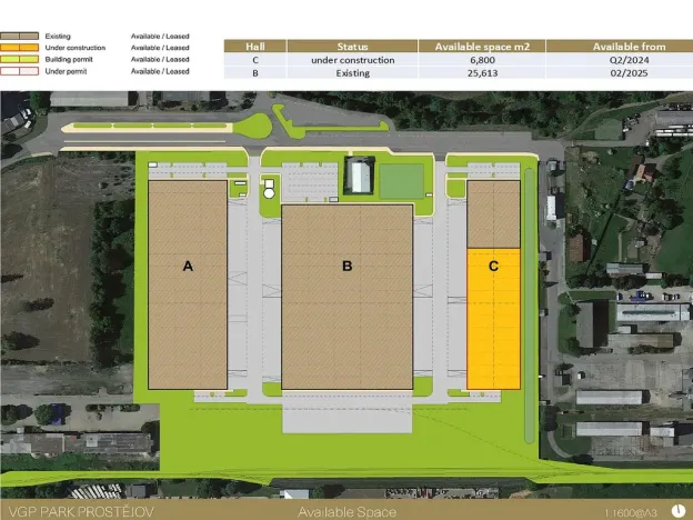 Pronájem skladu, Prostějov, Za drahou, 25613 m2