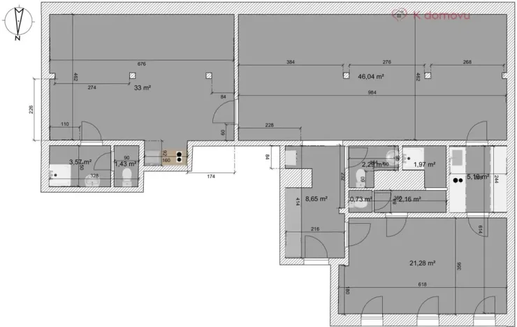 Pronájem bytu 3+1, Brno - Staré Brno, Pekařská, 126 m2