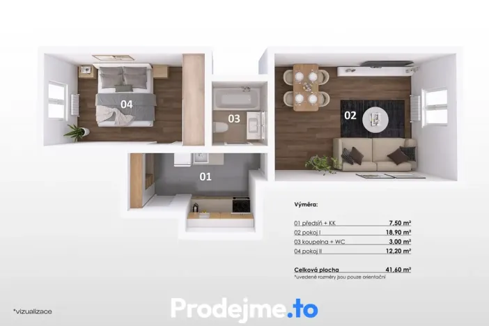 Pronájem bytu 2+kk, Praha - Žižkov, Hartigova, 41 m2