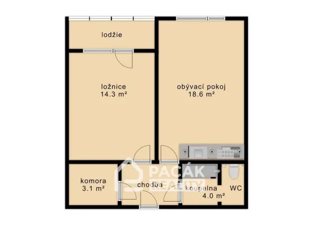 Prodej bytu 2+kk, Olomouc - Nová Ulice, Za vodojemem, 50 m2