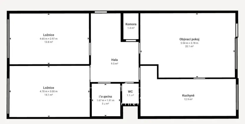 Prodej bytu 3+1, Praha - Chodov, Klapálkova, 76 m2