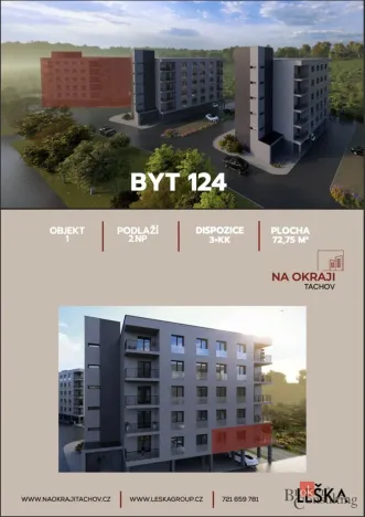 Prodej bytu 3+kk, Tachov, Sokolovská, 72 m2