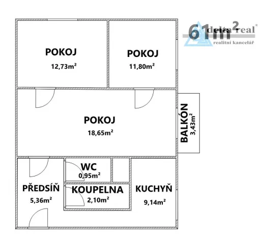 Prodej bytu 3+1, Šumperk, U sanatoria, 61 m2