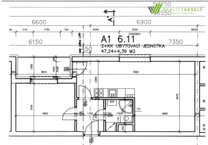 Pronájem bytu 2+kk, Olomouc - Povel, Janského, 48 m2