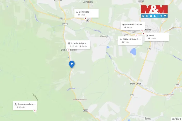 Prodej pozemku pro bydlení, Králíky - Dolní Boříkovice, 1586 m2