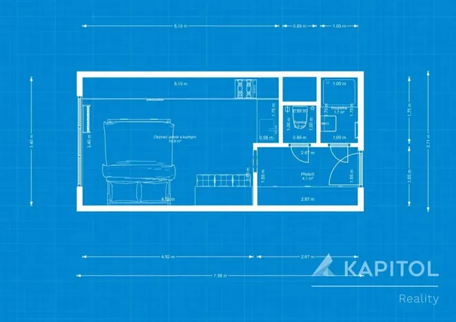 Prodej bytu 1+kk, Praha - Malešice, Počernická, 24 m2