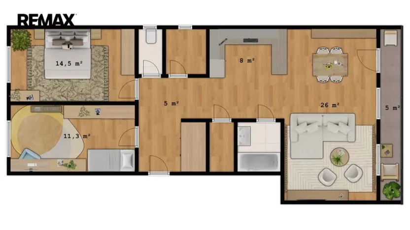 Pronájem bytu 3+kk, Hradec Králové - Nový Hradec Králové, Na Občinách, 74 m2