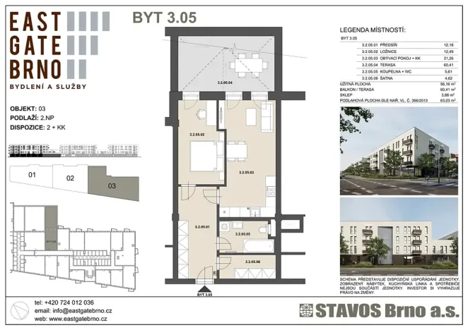 Prodej bytu 2+kk, Brno, 56 m2