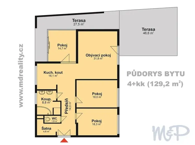 Pronájem bytu 4+kk, Náměšť nad Oslavou, Sadová, 130 m2