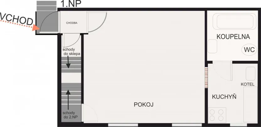 Prodej bytu 3+1, Zlín, Mostní, 59 m2