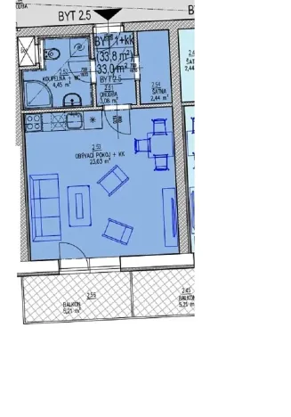 Prodej bytu 1+kk, Brno, Chvalovka, 42 m2