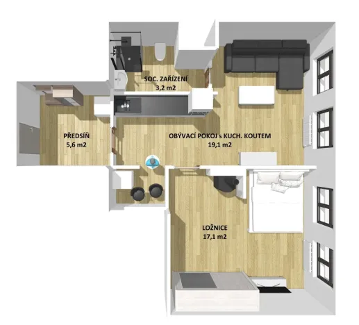 Prodej bytu 2+kk, Stříbro, Žižkova, 45 m2