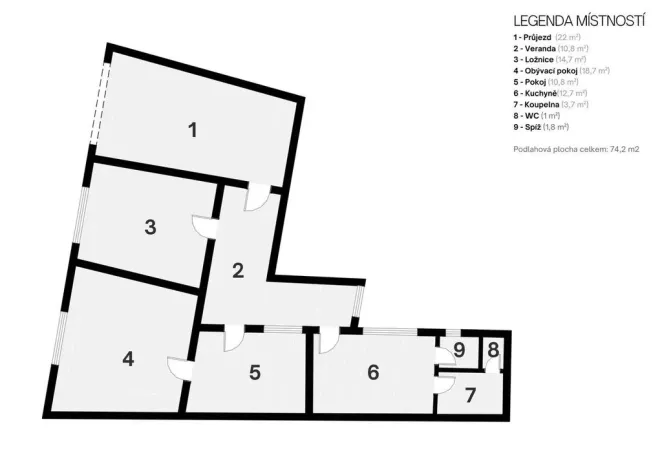 Prodej rodinného domu, Ostopovice, Školní, 90 m2