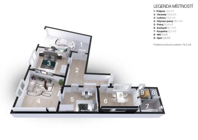 Prodej rodinného domu, Ostopovice, Školní, 90 m2