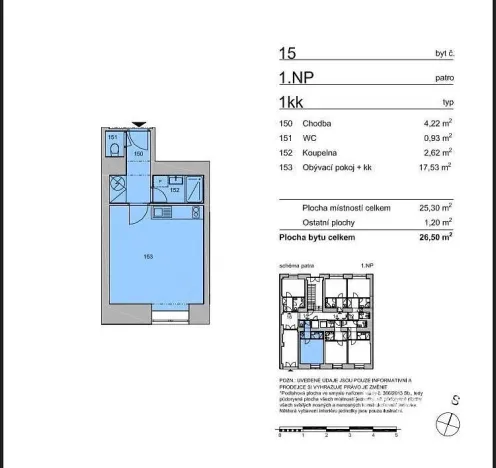 Pronájem bytu 1+kk, Praha - Holešovice, V závětří, 27 m2