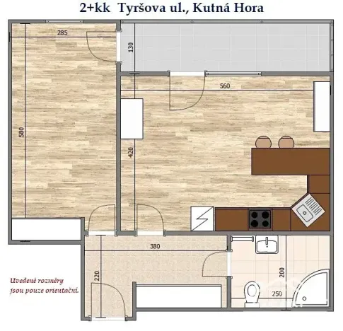 Pronájem bytu 2+kk, Kutná Hora, Tyršova, 54 m2