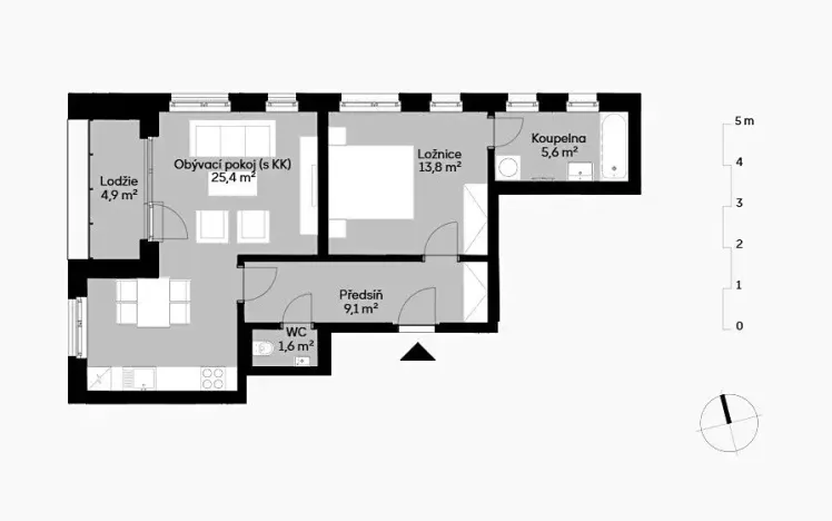 Prodej bytu 2+kk, Praha, Kaliberové, 56 m2