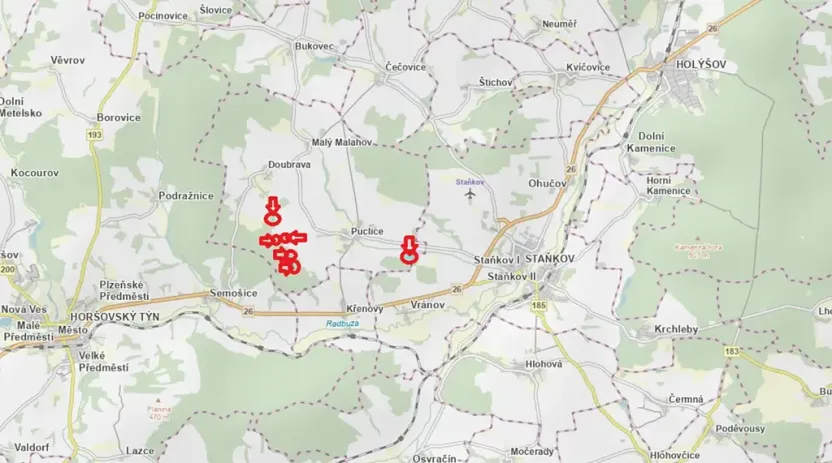 Prodej lesa, Puclice, 13840 m2
