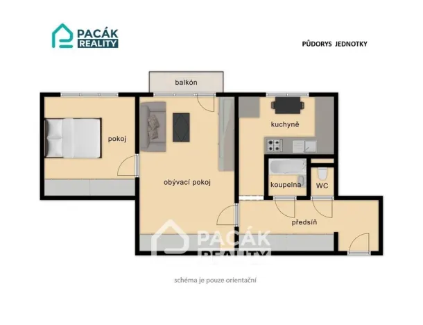 Pronájem bytu 2+1, Olomouc - Neředín, Dělnická, 52 m2