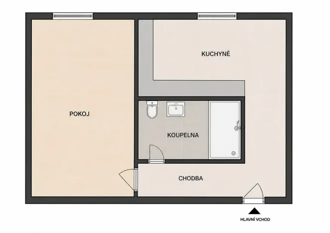 Pronájem bytu 1+1, Děčín, Kamenická, 38 m2