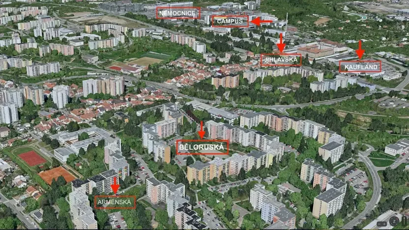 Pronájem bytu 2+kk, Brno, Běloruská, 50 m2