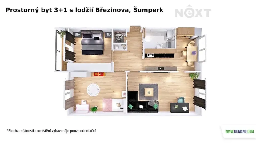 Pronájem bytu 3+1, Šumperk, Březinova, 77 m2