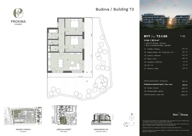 Prodej bytu 3+kk, Praha - Dolní Chabry, Osecká, 82 m2