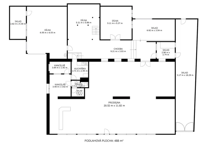 Prodej obchodního prostoru, Drnholec, nám. Svobody, 484 m2