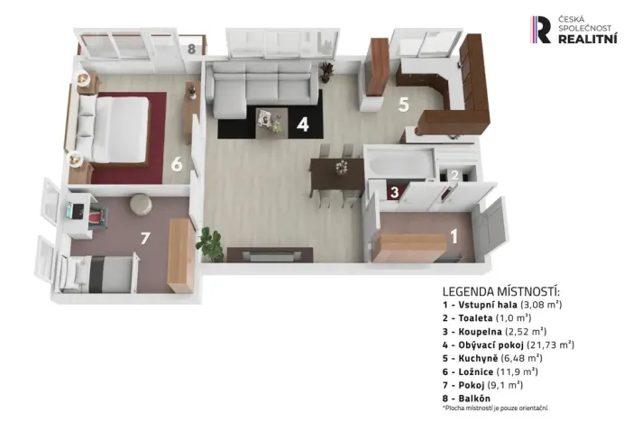 Prodej bytu 3+1, Benešov, Bezručova, 57 m2