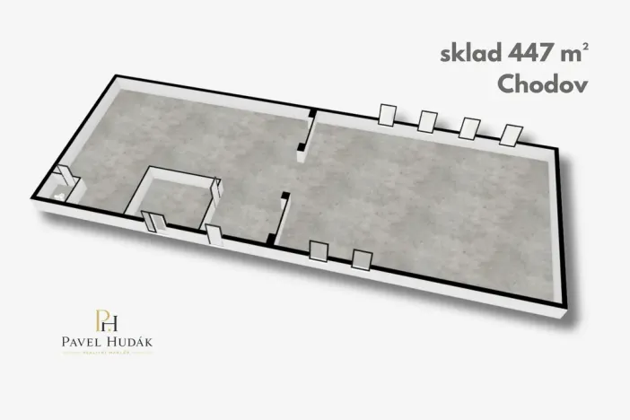 Pronájem skladu, Chodov, Tovární, 447 m2