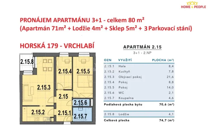 Pronájem bytu 3+1, Vrchlabí - Hořejší Vrchlabí, Horská, 80 m2