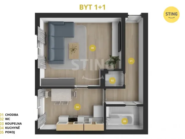 Prodej bytu 1+1, Opava, Kolářská, 41 m2