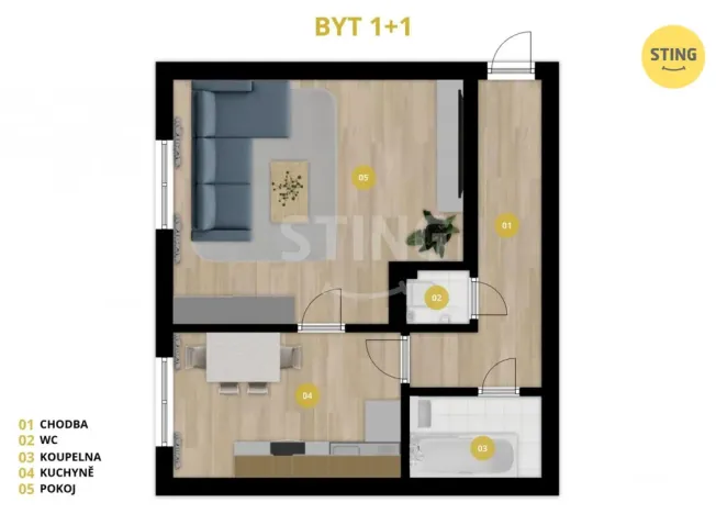 Prodej bytu 1+1, Opava, Kolářská, 41 m2