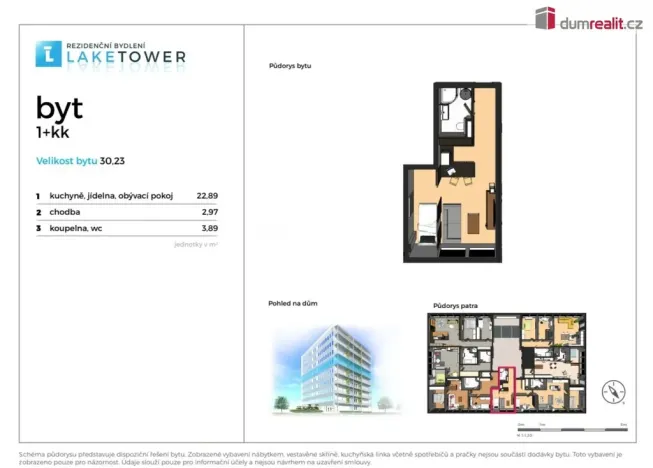 Pronájem bytu 1+kk, Břeclav, J. Opletala, 30 m2